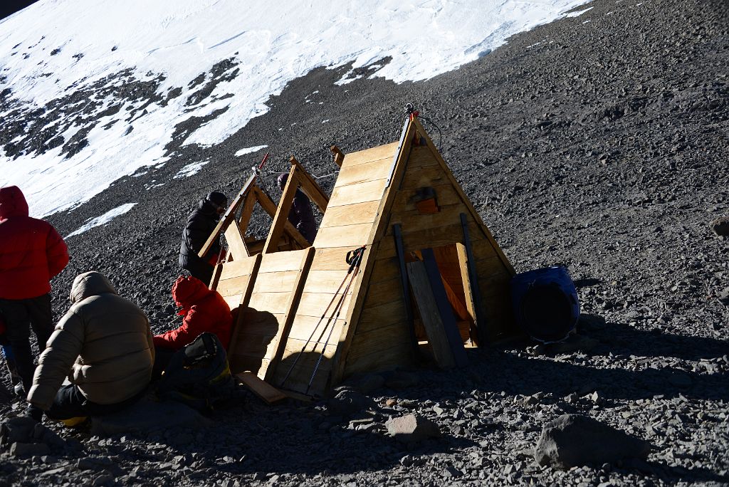 15 We Arrived At Independencia Hut 6390m After Climbing 3 Hours From Colera Camp 3 On The Climb To Aconcagua Summit